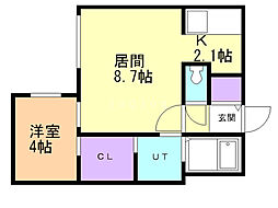 ルーチェN19 1LDKの間取図画像