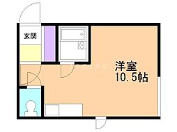 メゾン・ド・麗羅 ワンルームの間取図画像