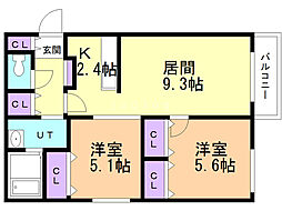 PALAZZON11 2LDKの間取図画像