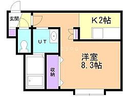 シェリール元町 1Kの間取図画像