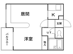 ハウスオブリザ北25条 1LDKの間取図画像