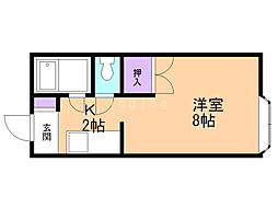 藤井ビル北10条 1Kの間取図画像