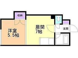 プロスペリティ 1DKの間取図画像