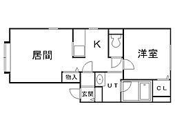 ラフィーネ元町 1LDKの間取図画像