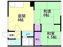 エステーハイツ 2DKの間取図画像