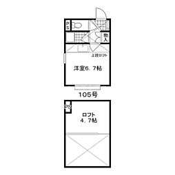 ブローディア元町 ワンルームの間取図画像