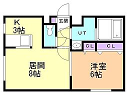 グランピア環状通東 1LDKの間取図画像