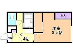 レオパレスノースシティ 1Kの間取図画像