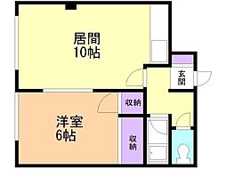 LIBERTIA 1LDKの間取図画像