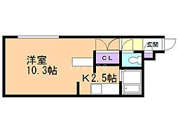 LEGANNEXN19 1Kの間取図画像