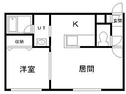 メゾンドコー 1LDKの間取図画像
