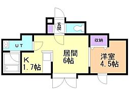 アルティス環状通2 1LDKの間取図画像