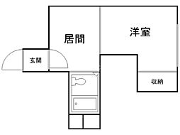 マクセル5/100 1DKの間取図画像