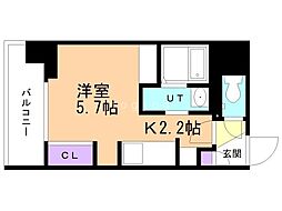 Aster13 1Kの間取図画像