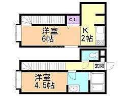 プレステージ・ラプラスD 1DKの間取図画像
