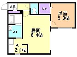 グランデプレシア環状通東 1LDKの間取図画像