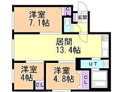 NOBLE Charmant(ノーブルシャルマン)元町 3LDKの間取図画像