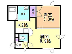 プリンス202 1LDKの間取図画像