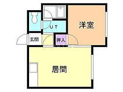 メゾンロベ36 1DKの間取図画像