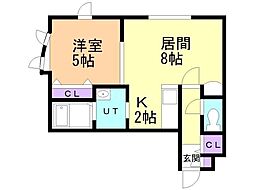 ライツェント27 1LDKの間取図画像