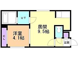 SS53 1LDKの間取図画像