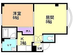 パステルコート302 1LDKの間取図画像