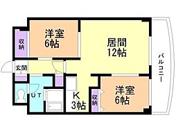 グリーンコート 2LDKの間取図画像