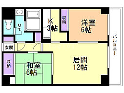 グリーンコート 2LDKの間取図画像