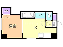サニープレイス北22 1DKの間取図画像