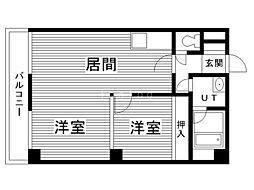 サントアリオ・デ元町 2LDKの間取図画像