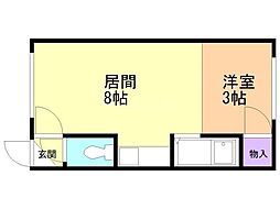 フタバハイツ 1LDKの間取図画像