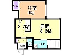 ラ・グレース43 1LDKの間取図画像