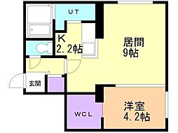 札幌市東区北十三条東5丁目マンション 1LDKの間取図画像