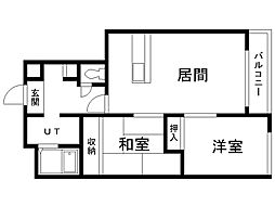 ロイヤル東苗穂5 2LDKの間取図画像