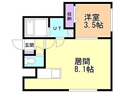 ヴィヴレN33 1LDKの間取図画像