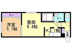 アクシズ171 1LDKの間取図画像