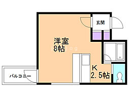 エムズアパートメント 1Kの間取図画像