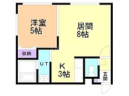 エターナル一番館 1LDKの間取図画像
