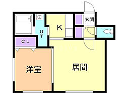 プリマクラッセ環状通東 1LDKの間取図画像