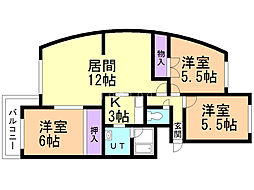 ベルマージュ522 3LDKの間取図画像