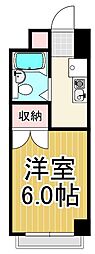 石井ハイツ 2階ワンルームの間取り
