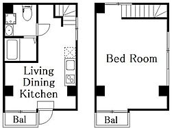 DECOR RESIDENCE 田原町 1LDKの間取図画像