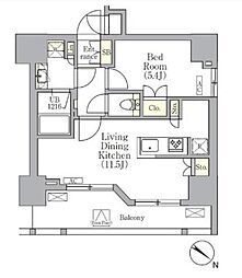 オルサス三ノ輪 1LDKの間取図画像