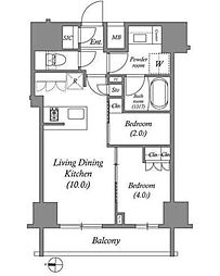 ACPResidence錦糸町 2LDKの間取図画像