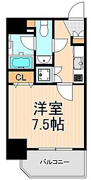 リベルテ上野 1Kの間取図画像