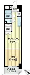 カーサ蔵前 1DKの間取図画像