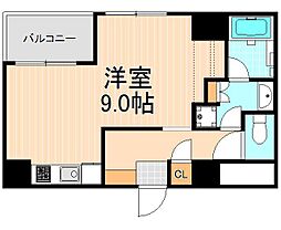 ラクラス田原町 ワンルームの間取図画像
