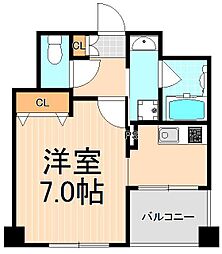 プレールドゥーク上野NORTH 1Kの間取図画像