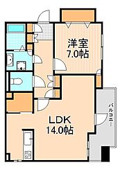 ベルファース浅草 1LDKの間取図画像