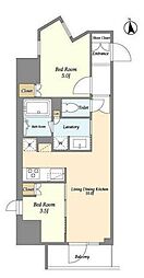 LaSanteUeno 2LDKの間取図画像